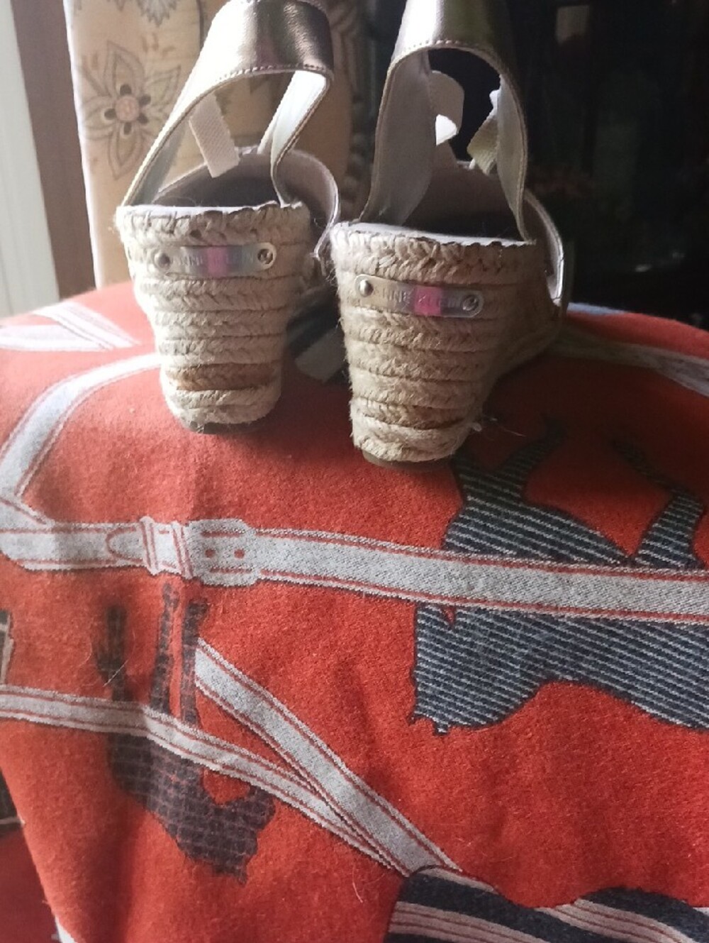 Anne Klein Sport Metallic Champagne Espadrille Wedges - Picture 2 of 4